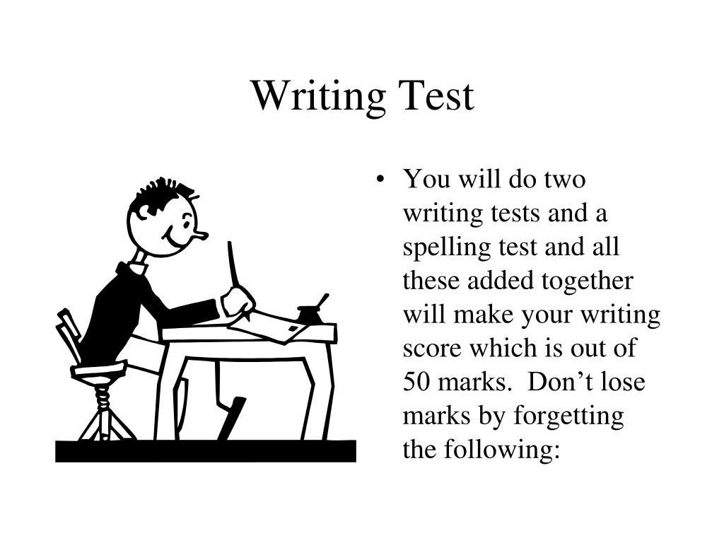 PPT Revision for the Writing Test PowerPoint Presentation, free