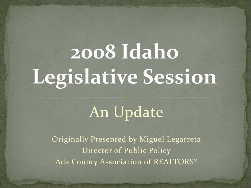 PPT IDAHO REAL ESTATE COMMISSION CORE 2008 PowerPoint Presentation