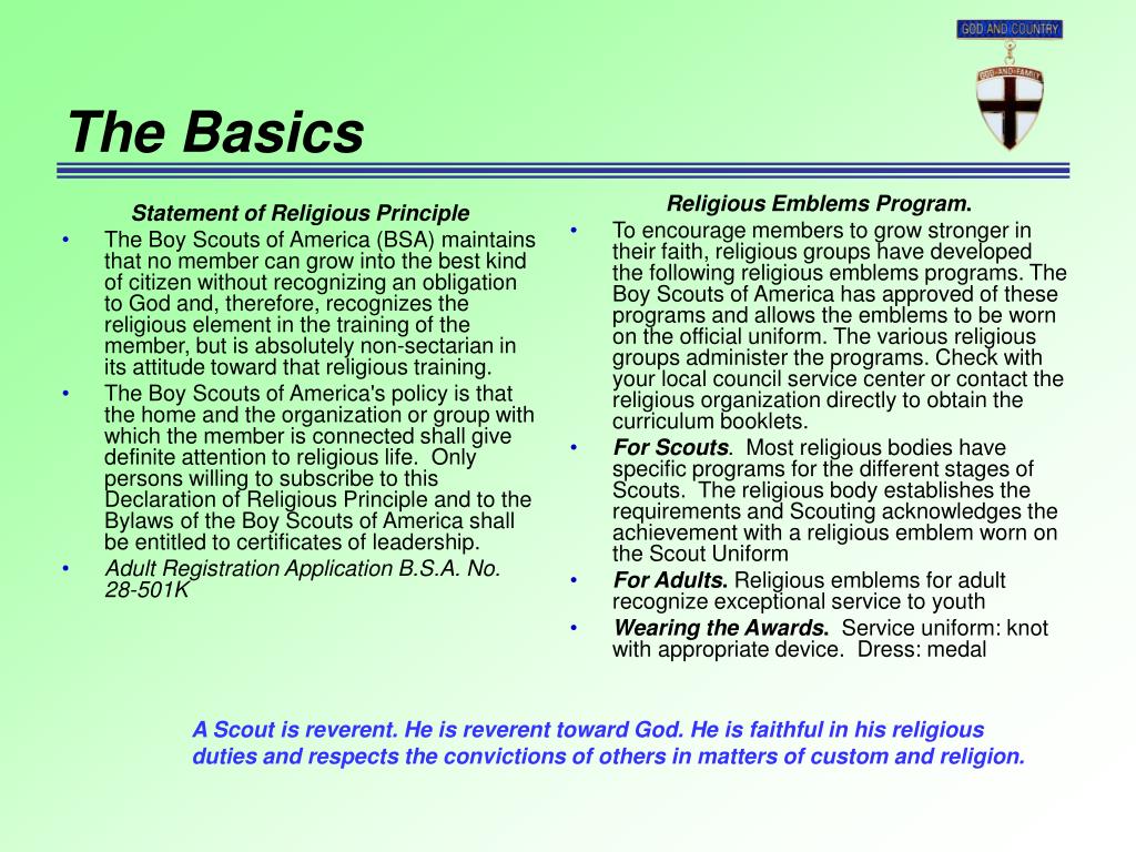 PPT A Scout is Reverent Religious Emblems Program PowerPoint