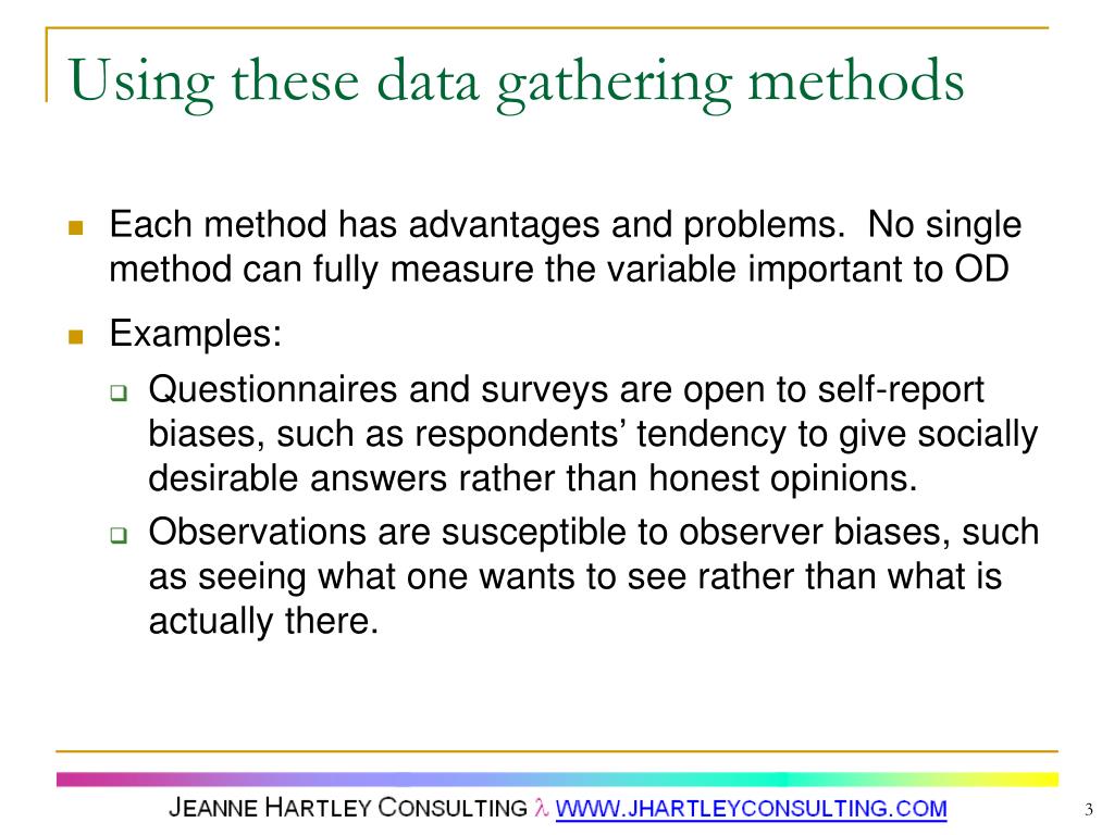 PPT 3 Methods for Collecting Data PowerPoint Presentation, free