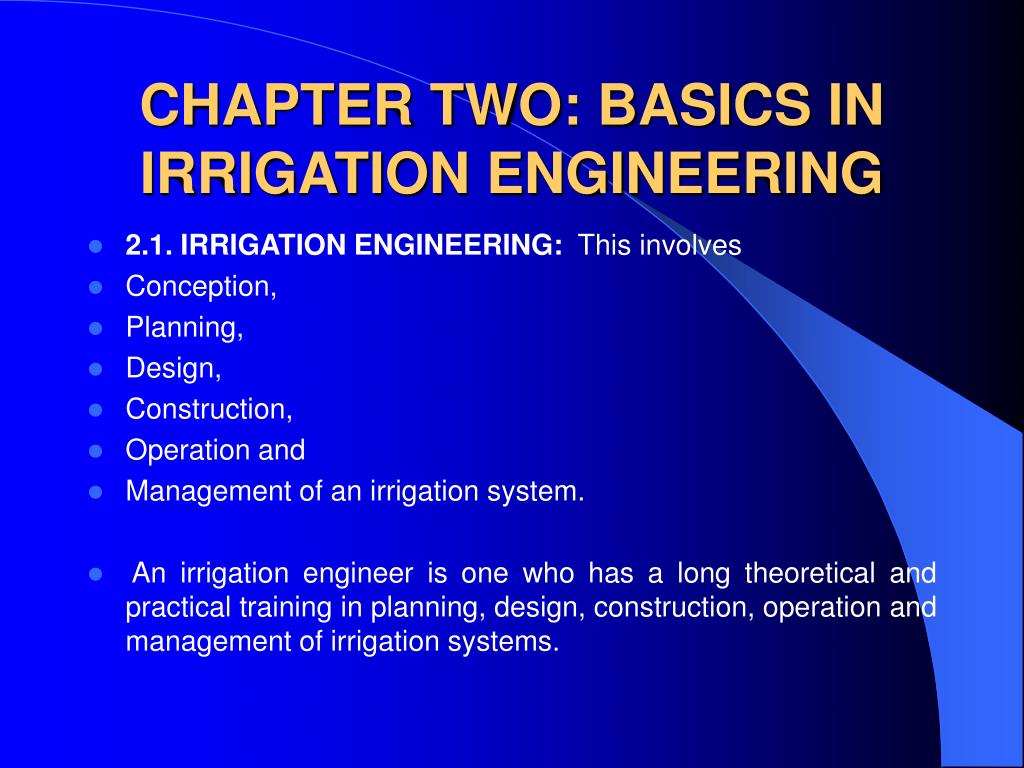 PPT CHAPTER TWO BASICS IN IRRIGATION ENGINEERING PowerPoint