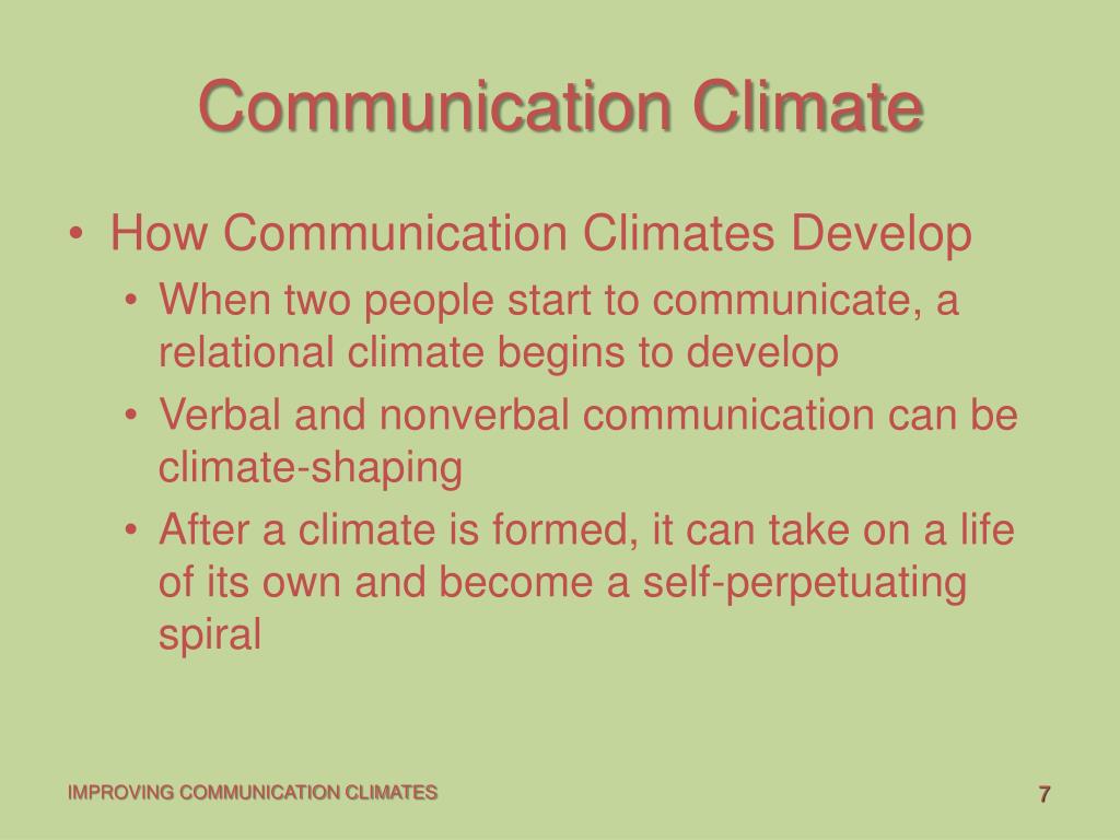 PPT Improving communication Climates PowerPoint Presentation, free