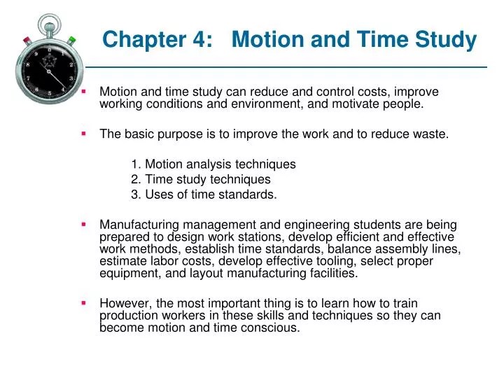 PPT Chapter 4 Motion and Time Study PowerPoint Presentation, free