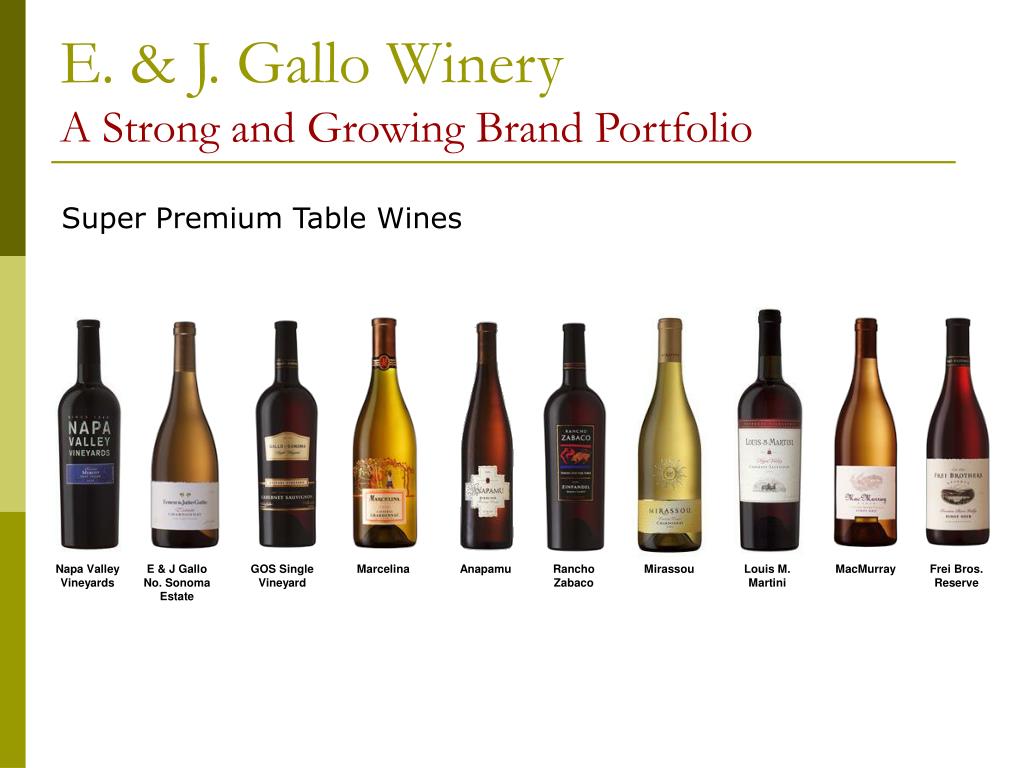 PPT E&J GALLO WINERY Creating A New Tradition PowerPoint Presentation ID224558