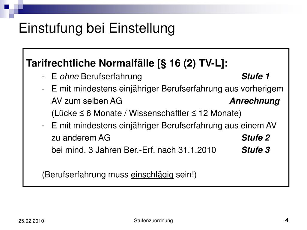 PPT Stufenzuordnung bei der Entgeltberechnung PowerPoint Presentation
