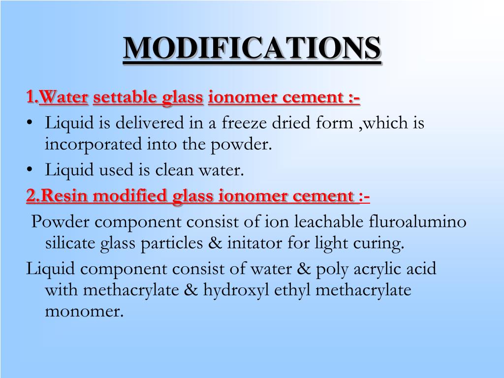 PPT GLASS IONOMER CEMENT PowerPoint Presentation, free download ID
