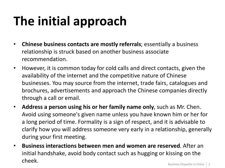 PPT Business Etiquette in China PowerPoint Presentation ID226358