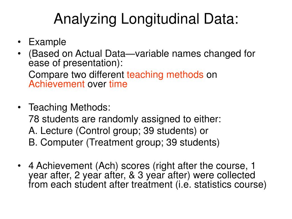 PPT Longitudinal Data Analysis Why and How to Do it With MultiLevel Modeling (MLM