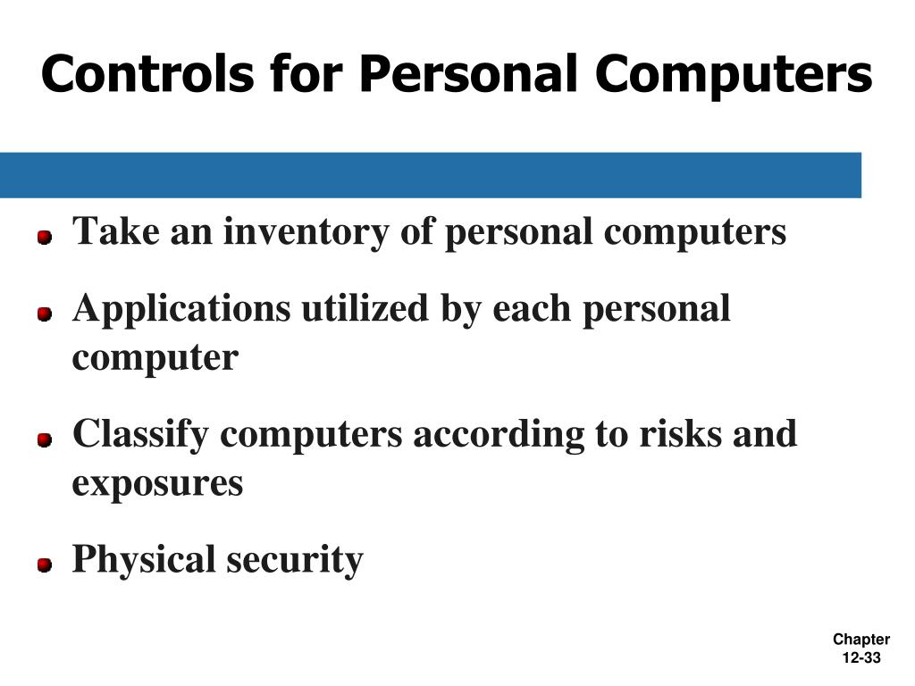 PPT Chapter 12 Computer Controls for Organizations and Accounting