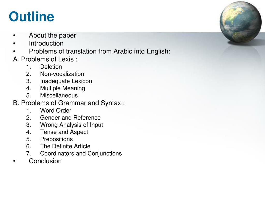 PPT Problems of translation from Arabic into English PowerPoint