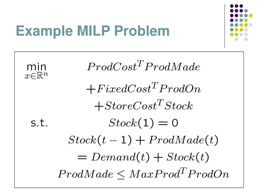 PPT A Primer on Mixed Integer Linear Programming PowerPoint