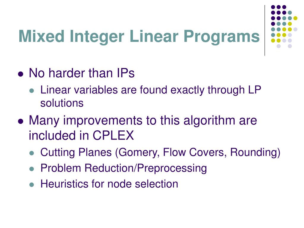 PPT A Primer on Mixed Integer Linear Programming PowerPoint