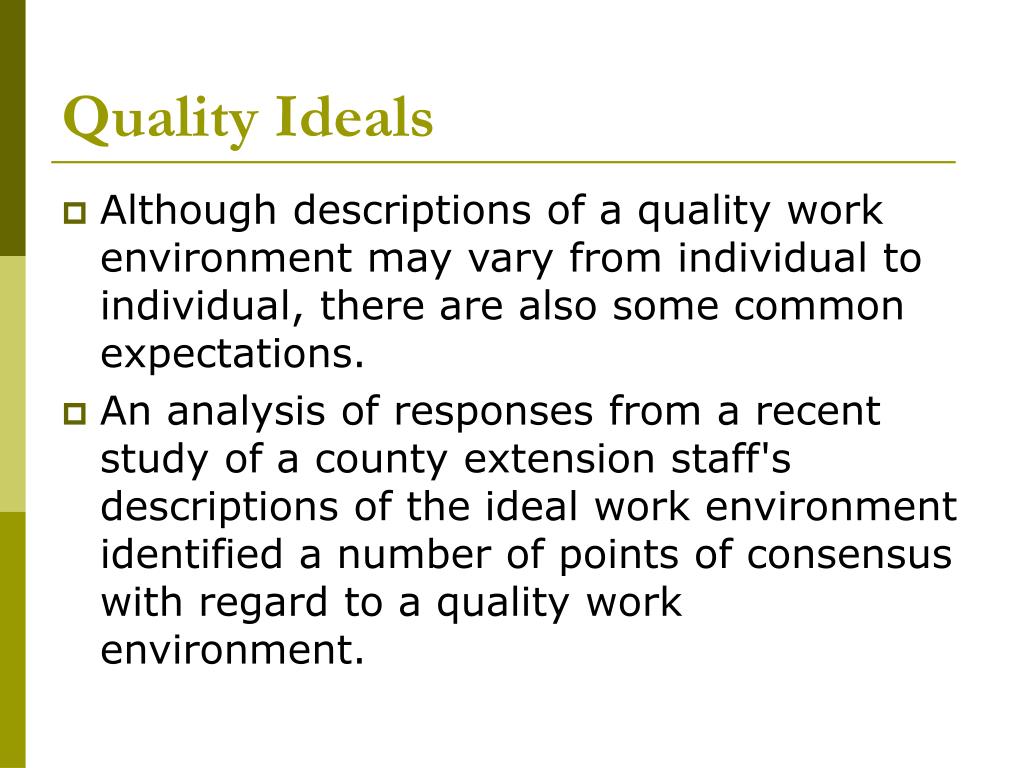 PPT Quality in the Workplace PowerPoint Presentation, free download