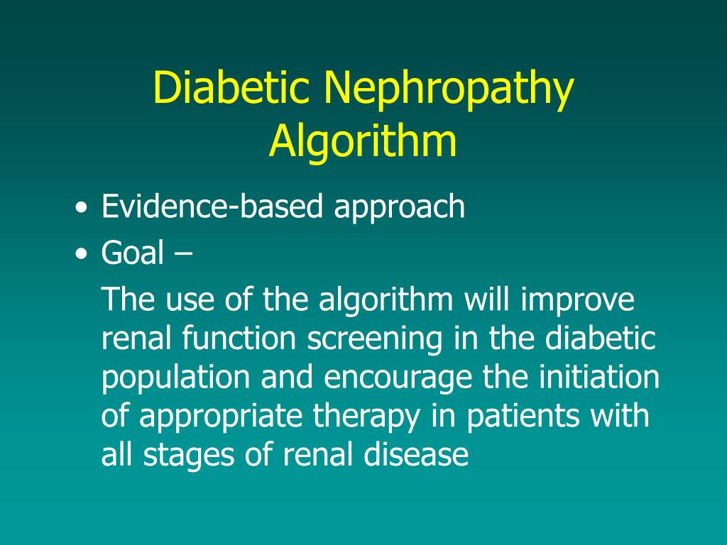 PPT Diagnosis and Treatment of Diabetic Nephropathy SFM Didactics