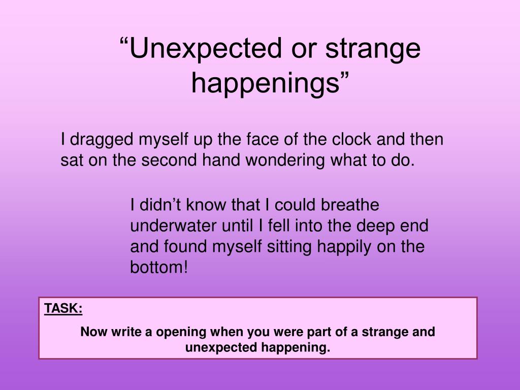 PPT L.A. To write sentence openers for the start of a story that