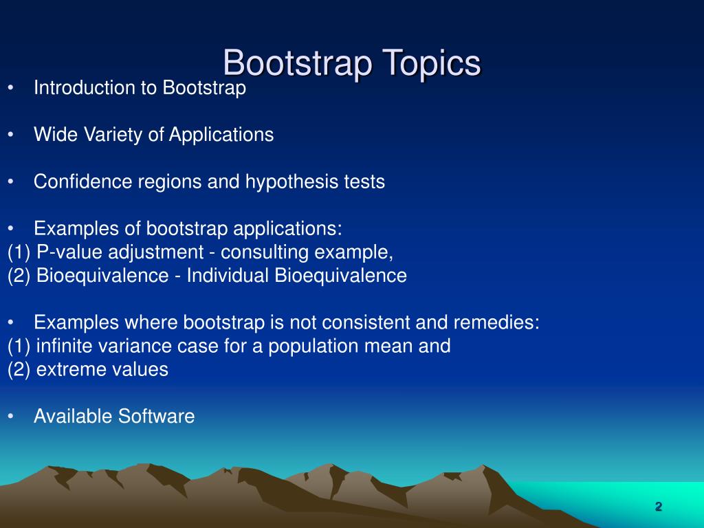 PPT Bootstrap Methods Recent Advances and New Applications