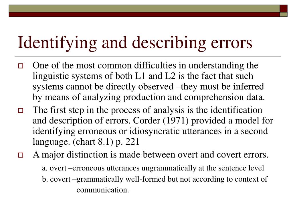 PPT Chapter 8. Cross Linguistic Influence and Learner language