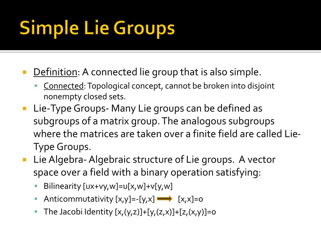 PPT Simple Groups of Lie Type PowerPoint Presentation, free download