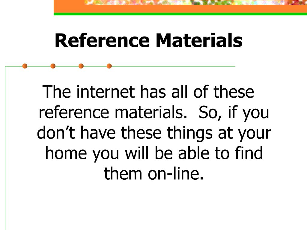 PPT Reference Materials PowerPoint Presentation, free download ID23682