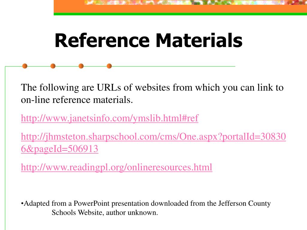 PPT Reference Materials PowerPoint Presentation, free download ID23682