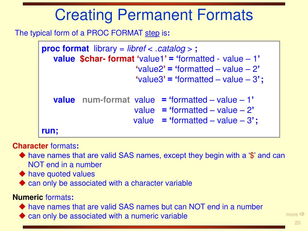 PPT Introduction to the SAS ® System’s PROC FORMAT PowerPoint