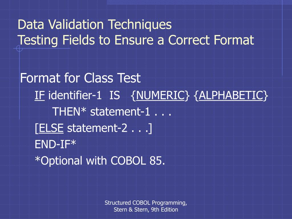 PPT CHAPTER 11 Data Validation Techniques PowerPoint Presentation