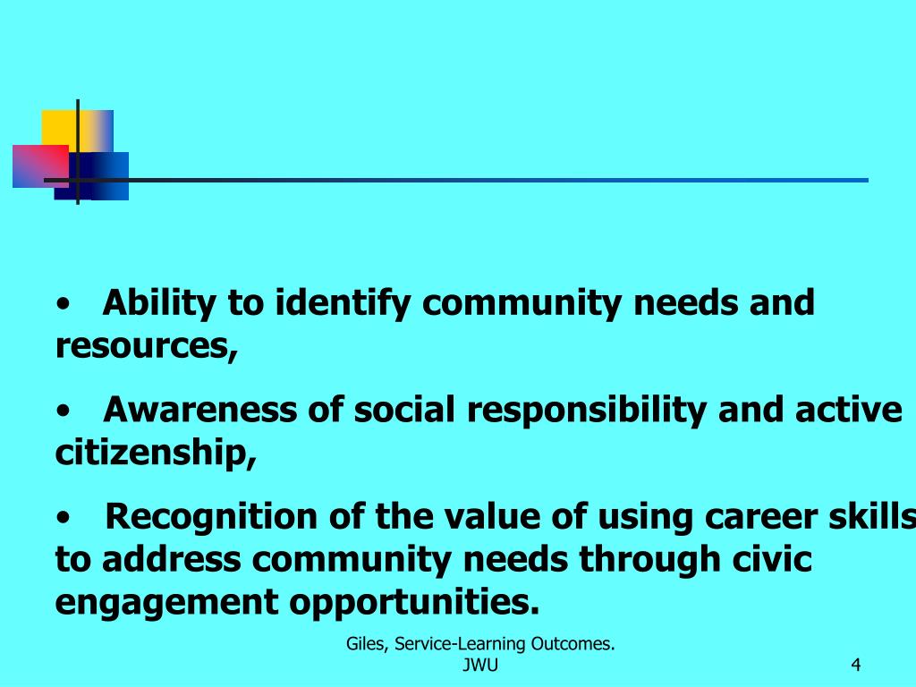 PPT Student Learning in ServiceLearning PowerPoint