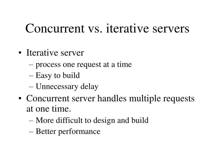 PPT Concurrent vs. iterative servers PowerPoint Presentation, free