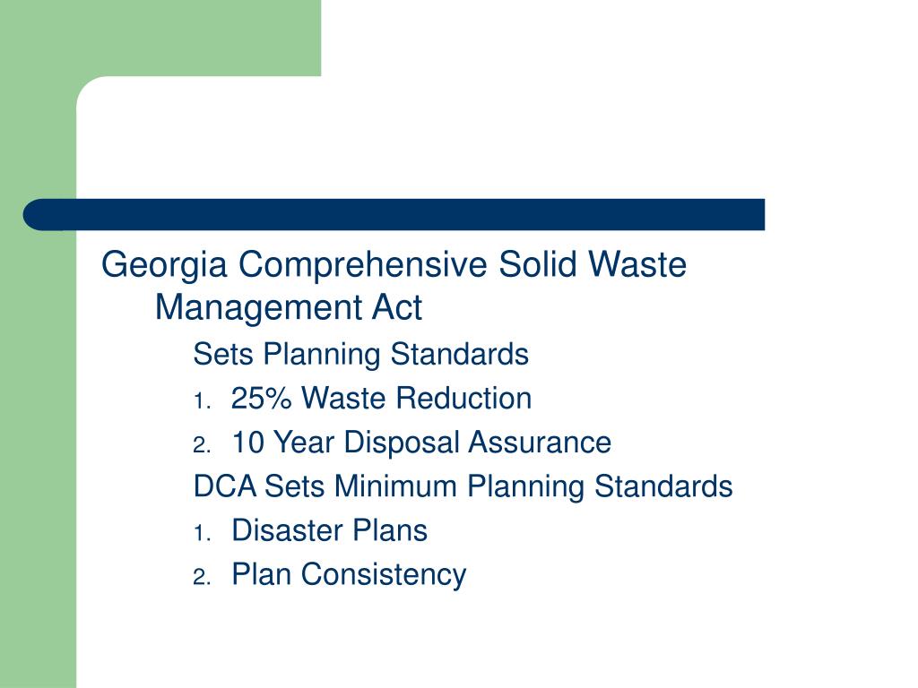 PPT Comprehensive Solid Waste Management Act Sets Planning Standards 25 Waste