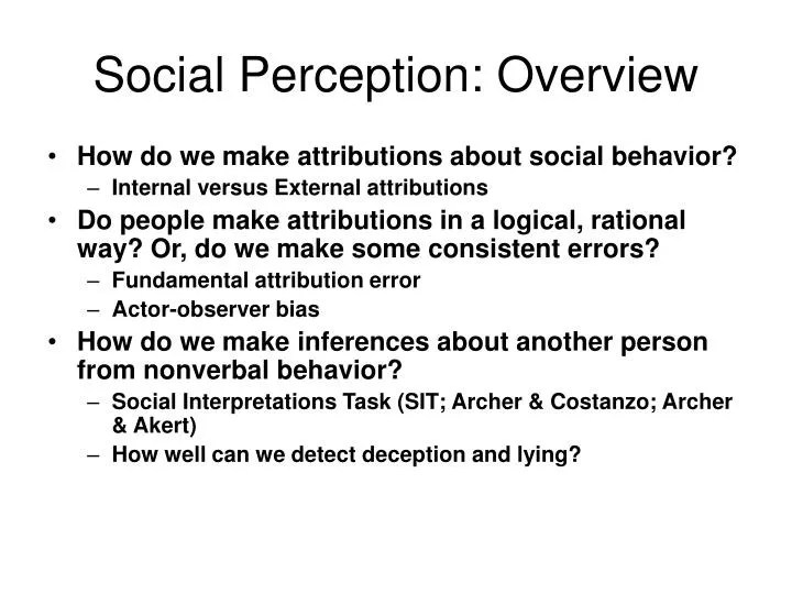 PPT Social Perception Overview PowerPoint Presentation, free