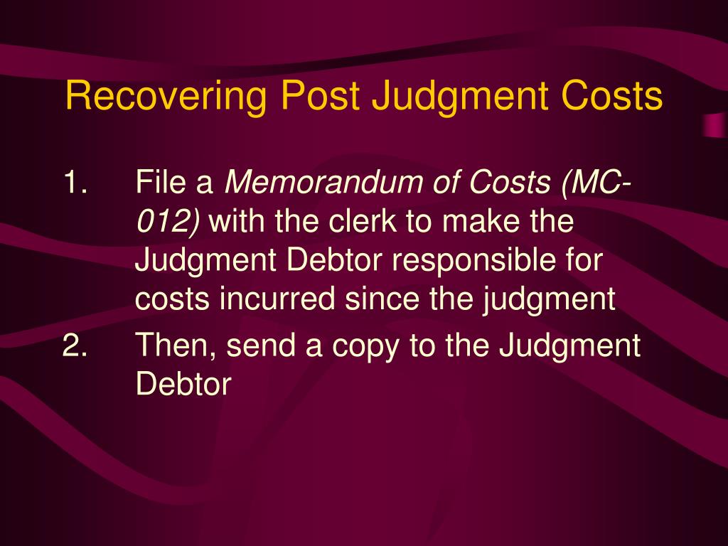 PPT Collecting a Judgment PowerPoint Presentation, free download ID