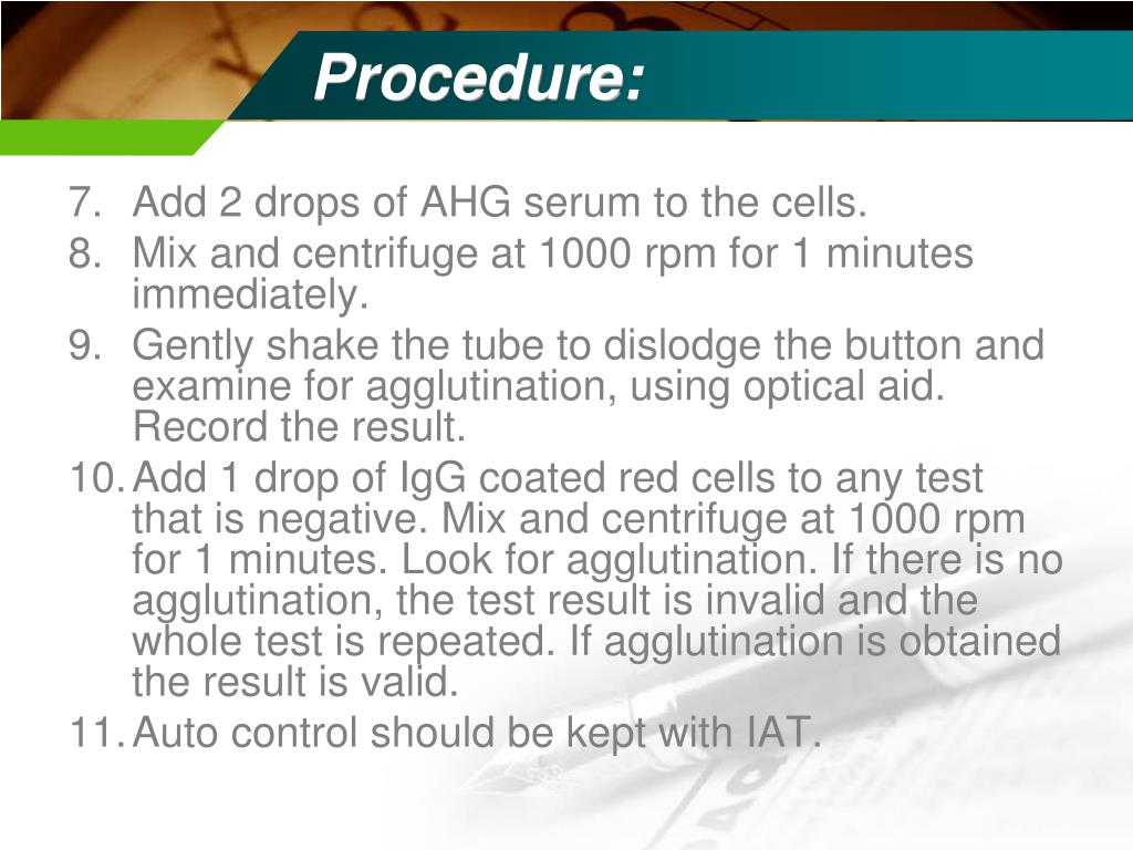 PPT - The Antiglobulin Test ( Direct & Indirect ) PowerPoint
