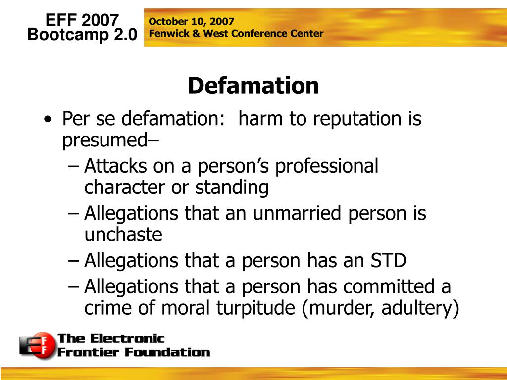 PPT Best Practices for OSPs Defamation and the Communications