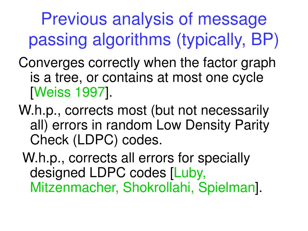 PPT Message Passing on Planted Models What do we know? Why do we