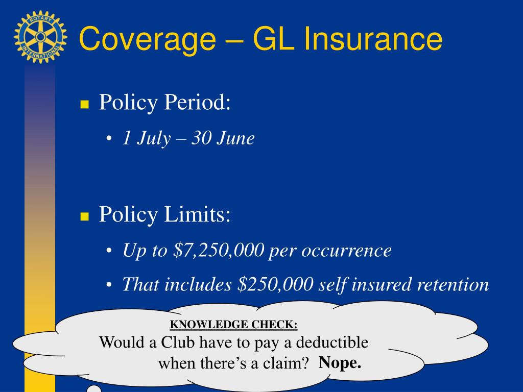PPT U.S. Rotary Club & District Liability Insurance Program