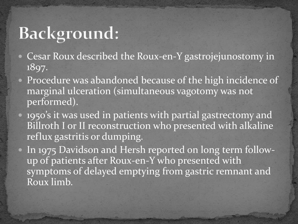 PPT Delayed gastric emptying after RouxenY reconstruction after
