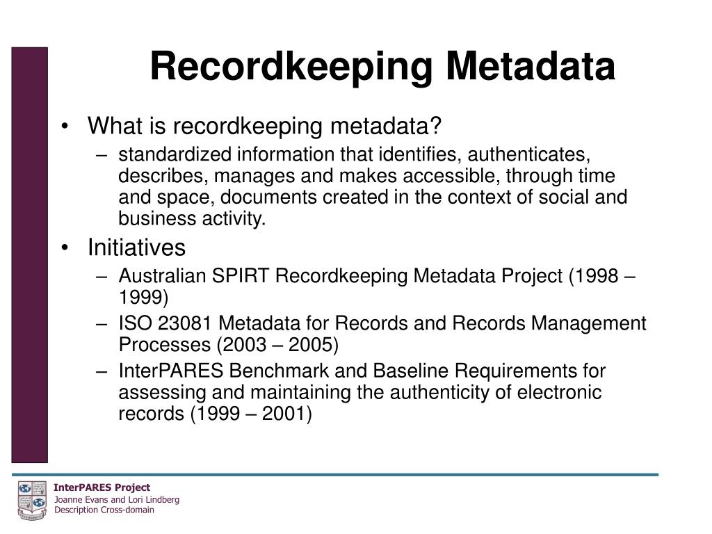 PPT Describing and analyzing the recordkeeping capabilities of