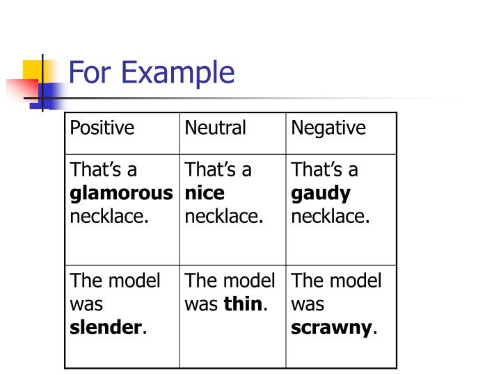 Example Of Positive And Negative Connotation
