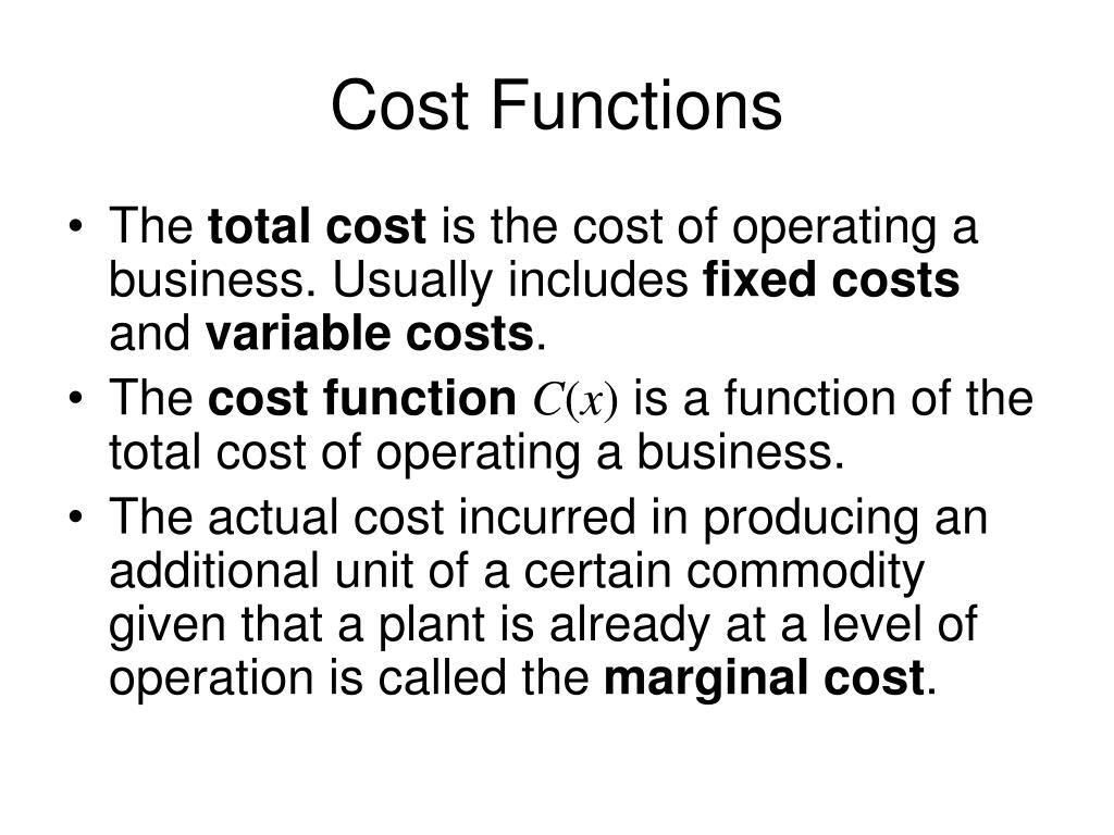 PPT 3.4 Marginal Functions in Economics PowerPoint Presentation, free