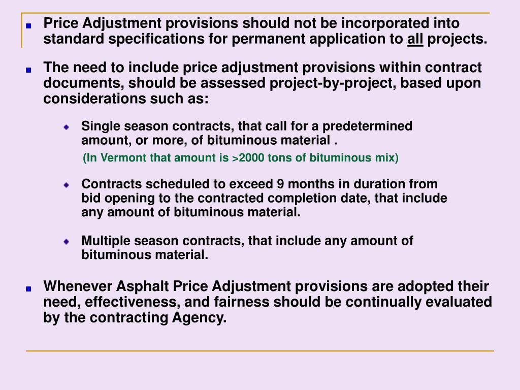 PPT ASPHALT PRICE ADJUSTMENT PowerPoint Presentation, free download
