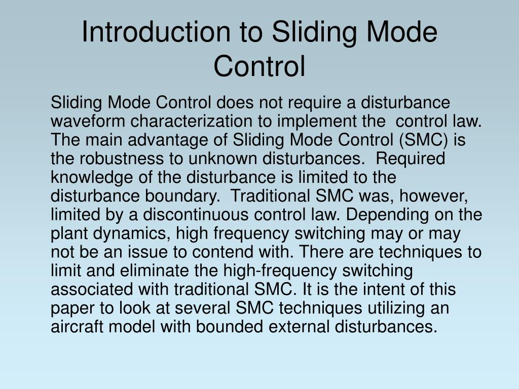 PPT A Survey of Some Sliding Mode Control Designs Dennis Driggers