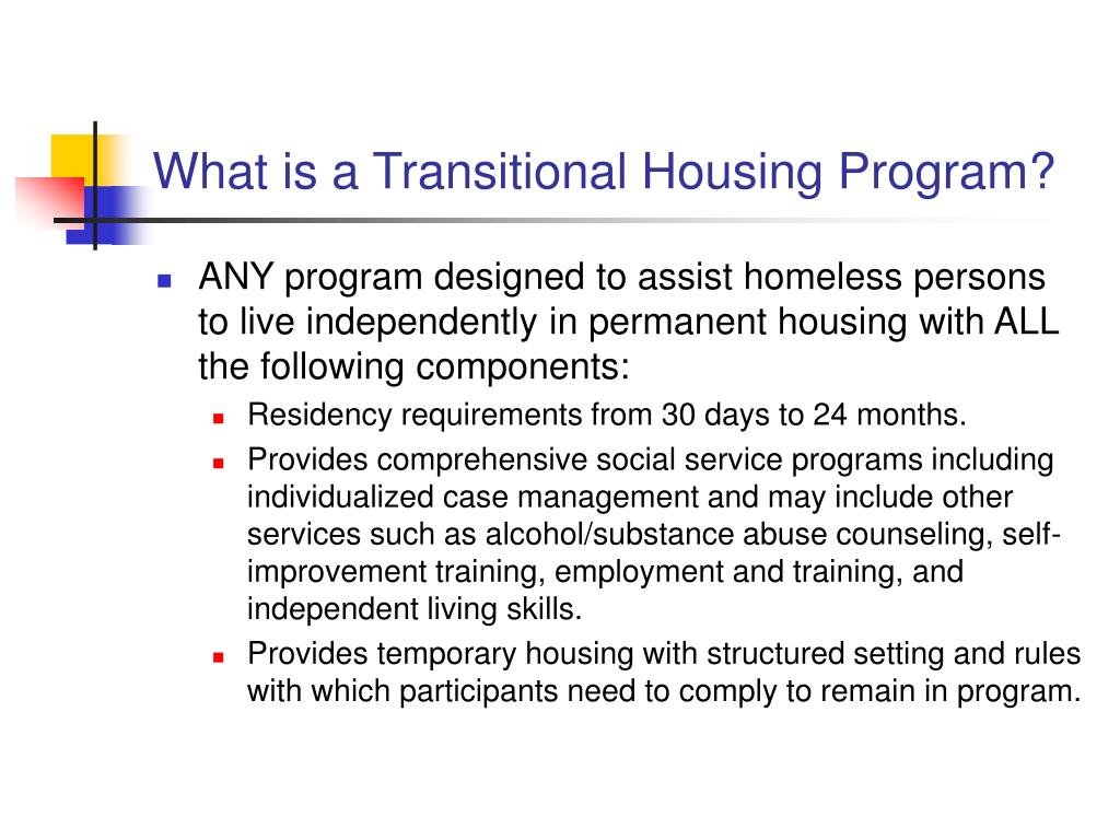 PPT Transitional Housing Participant Misconduct Act PowerPoint