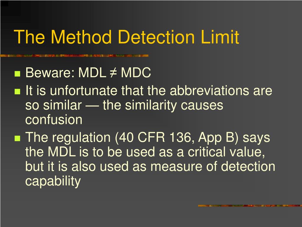 PPT MARLAP Chapter 20 Detection and Quantification Limits PowerPoint