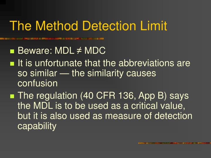 PPT MARLAP Chapter 20 Detection and Quantification Limits PowerPoint