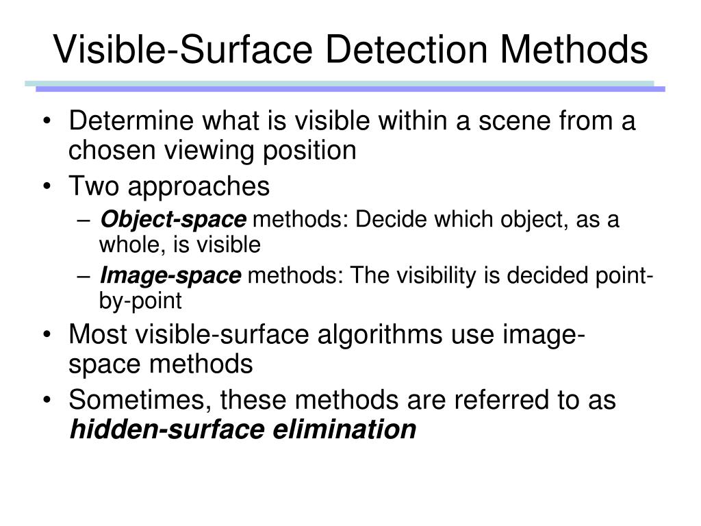PPT VisibleSurface Detection PowerPoint Presentation, free download