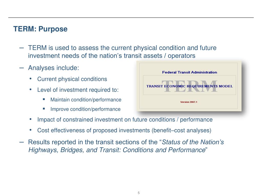 PPT Transit Economic Requirements Model (TERM) PowerPoint