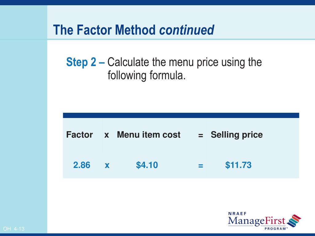 PPT Cost Control and the Menu—Determining Selling Prices and Product