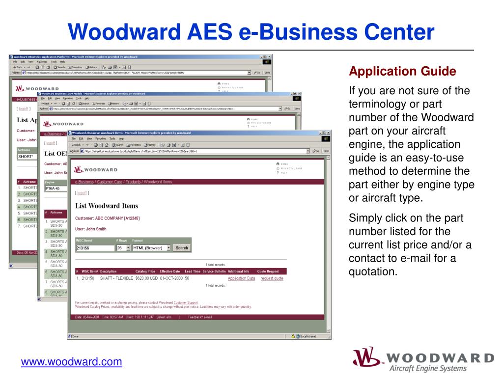 PPT Woodward eBusiness Center PowerPoint Presentation, free download