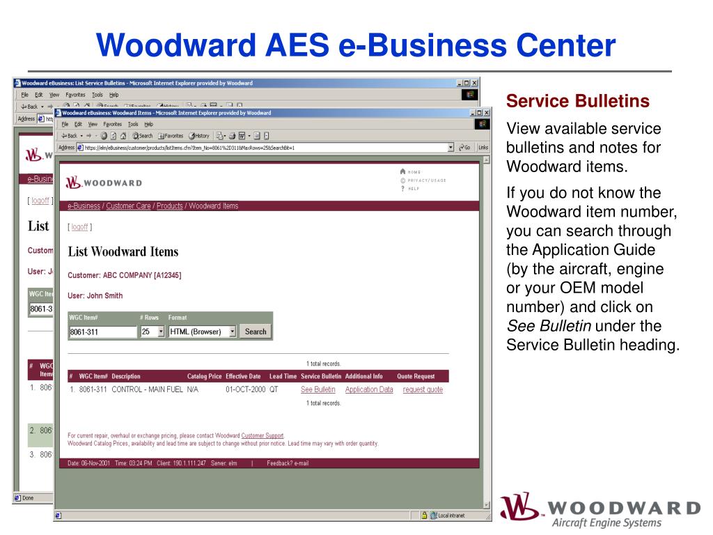 PPT Woodward eBusiness Center PowerPoint Presentation, free download
