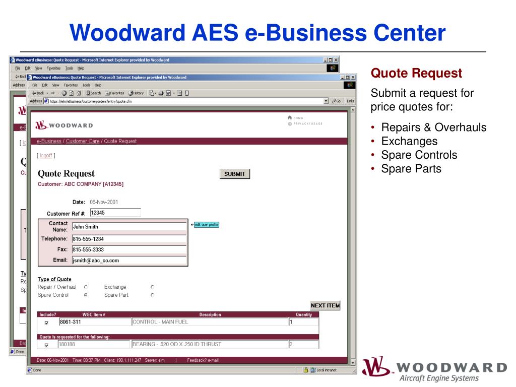 PPT Woodward eBusiness Center PowerPoint Presentation, free download